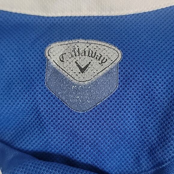 Callaway Golf Polo Shirt Men’s Medium Blue Performance Short Sleeve Logo - Picture 6 of 8